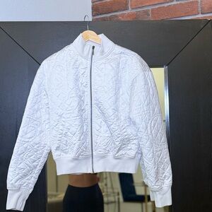 Guess White Quilted Bomber Jacket